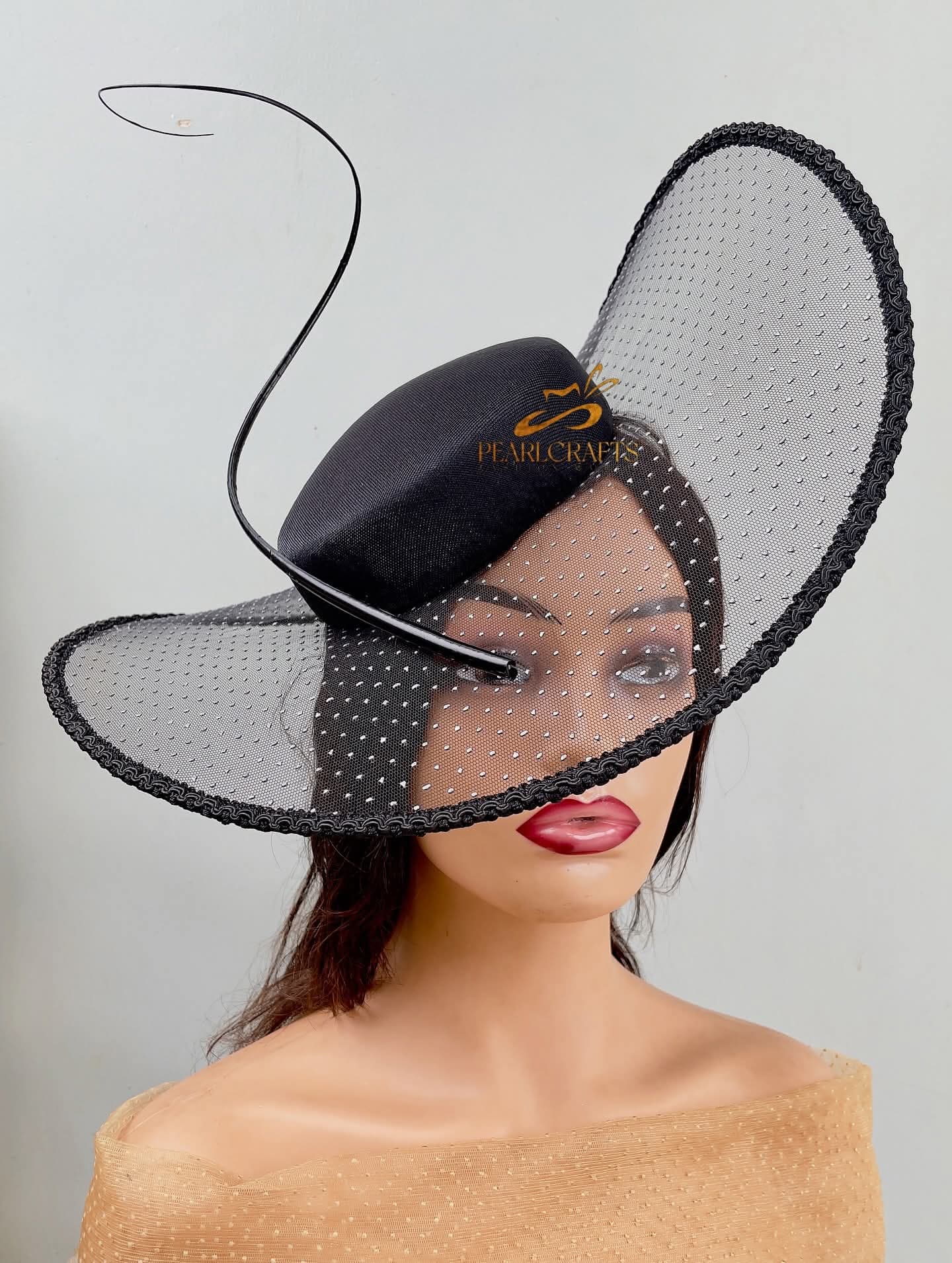 Classic black fascinator by PEARLCRAFTS FASHION WORLD